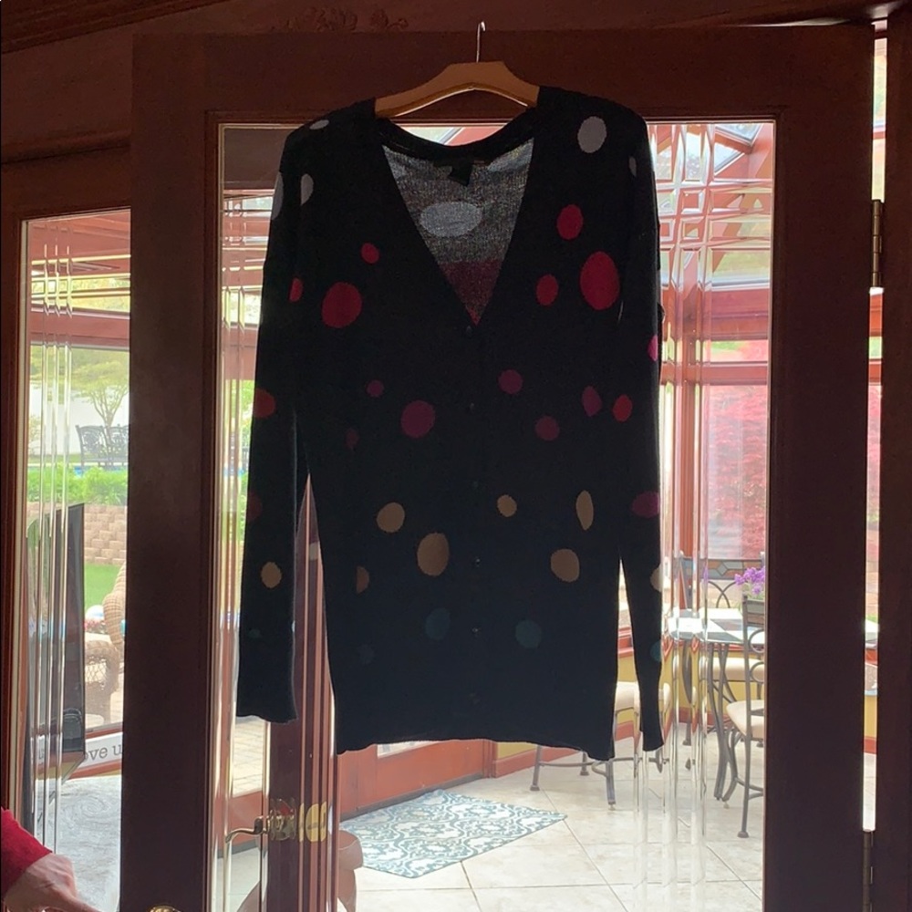 Knit cardigan.